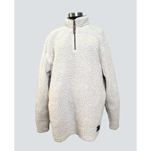 Southern Marsh Women's Medium Beige Fleece Pullover Quarter Zipper